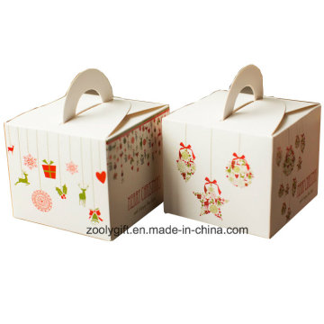 Mini Navidad de impresión de papel de cartón Cupcake caja de regalo